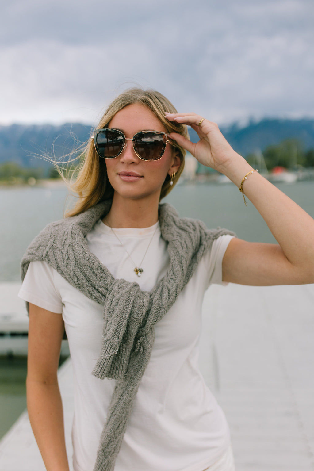 AURI Kellie Brown Havana Bronze sunglasses - model